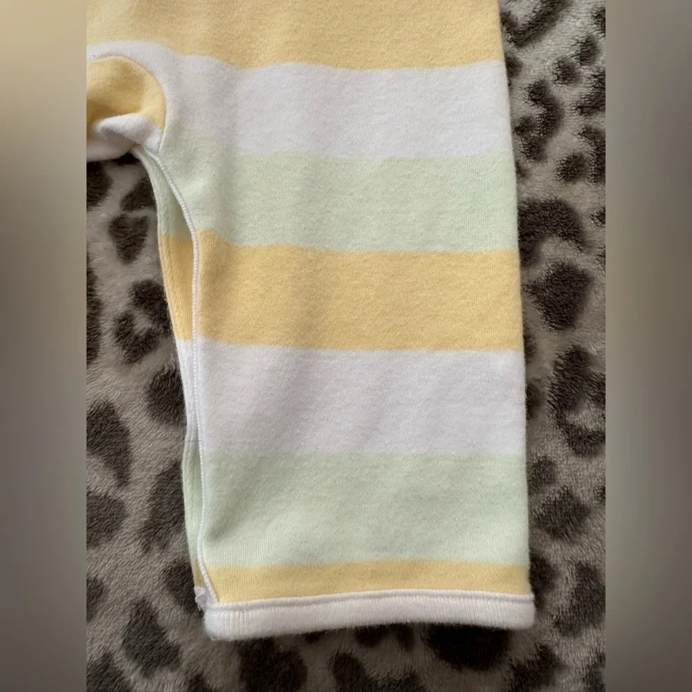 babyGap Short Sleeve Striped One-Piece for Baby in Green Yellow Size 6-12 Months